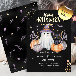 Magisches Halloween-Party Folieneinladung