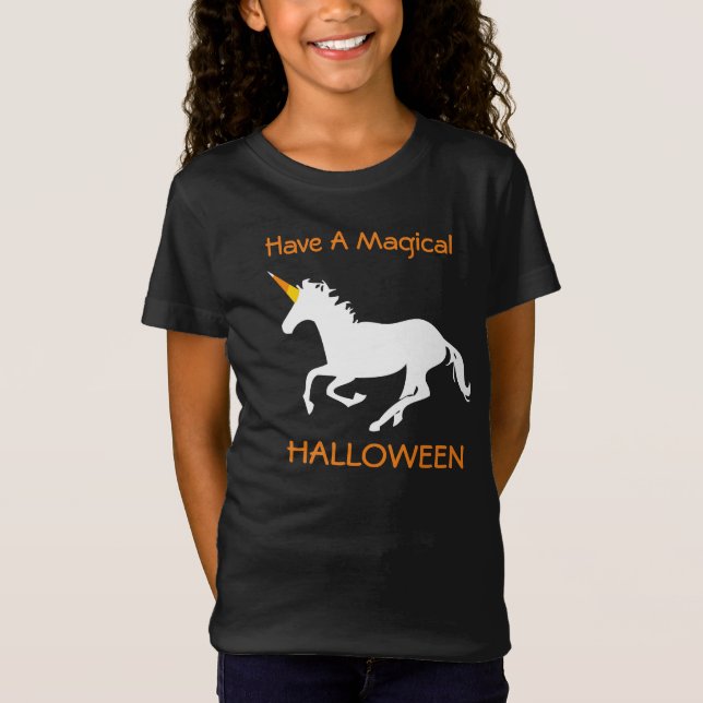 Magisches Halloween-Süßigkeits-Mais-Einhorn T-Shirt (Vorderseite)