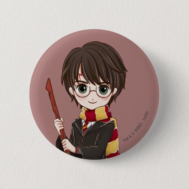 Magisches HARRY POTTER™-Aquarell Button (Vorderseite)
