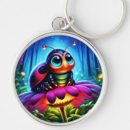 Magisches Insekt in einem hellen Nachtwald Schlüsselanhänger