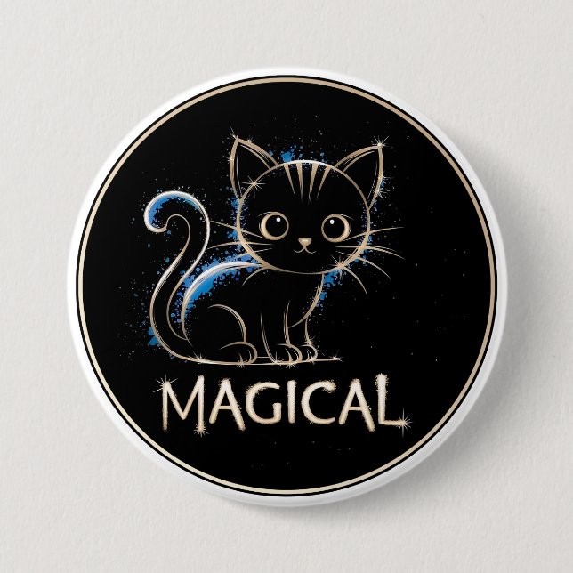 Magisches Kätzchen Button (Vorderseite)