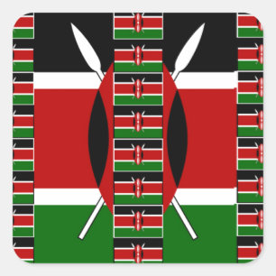 🇰🇪 Magisches Kenia: Rahmen der Einheit und des S Quadratischer Aufkleber