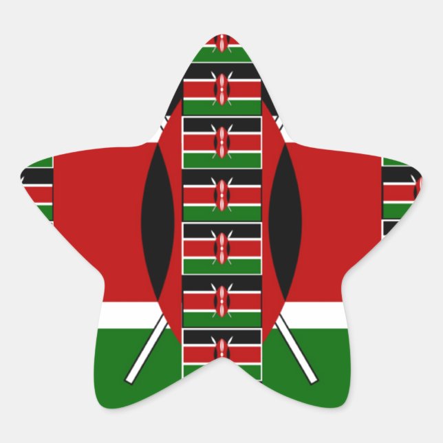🇰🇪 Magisches Kenia: Rahmen der Einheit und des S Stern-Aufkleber (Vorderseite)