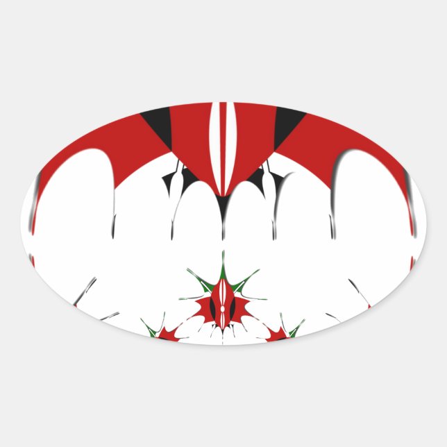 Magisches Kenia: Symmetrie der Modernität des Erbe Ovaler Aufkleber (Vorderseite)