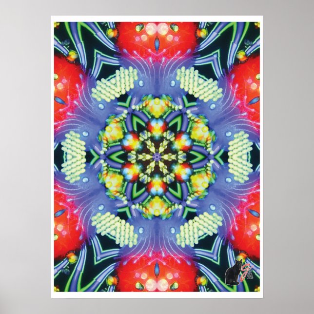 Magisches kinetisches Collage-Kaleidoskop-Poster Poster (Vorne)