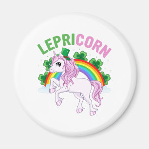 Magisches Lepricorn-Einhorn mit Regenbogen und Kle Magnet