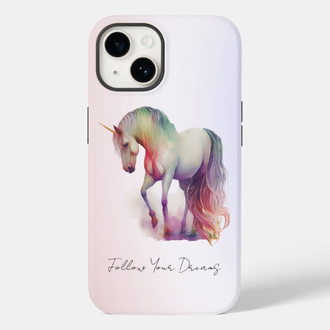 Magisches Lila Erröten Ombre Einhorn Case-Mate iPhone Hülle (Rückseite)