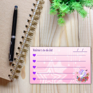 Magisches lila & rosa Einhorn für Liste 10" x 6" Post-it Klebezettel