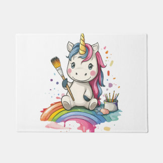 Magisches Maler-Einhorn (1) Fußmatte