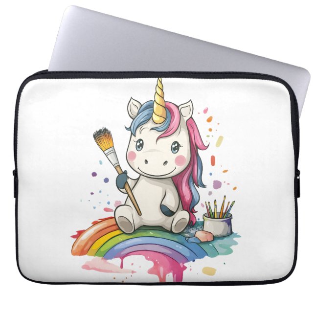 Magisches Maler Einhorn (1) Laptopschutzhülle (Vorderseite)