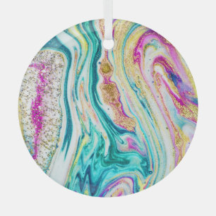 Magisches Marbling: Metallisches Paint Design. Ornament Aus Glas