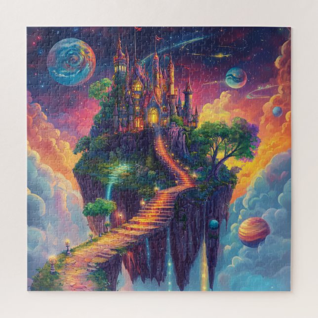 Magisches Märchenschloss  & schwebende Insel Puzzle (Vertikal)