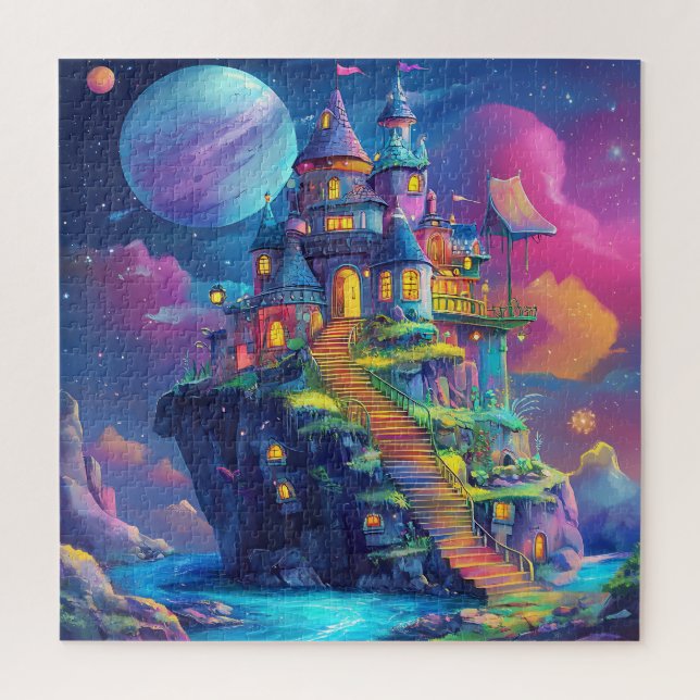 Magisches Märchenschloss  & schwebende Insel Puzzle (Vertikal)