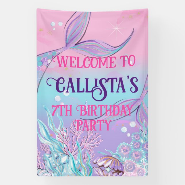 Magisches Meerjungfrau-Schwanz-Banner Banner (Vertikal)