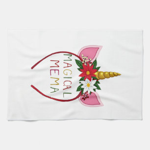 Magisches Mema-Einhorn-Shirt Weihnachts-Pyjama-Shi Geschirrtuch