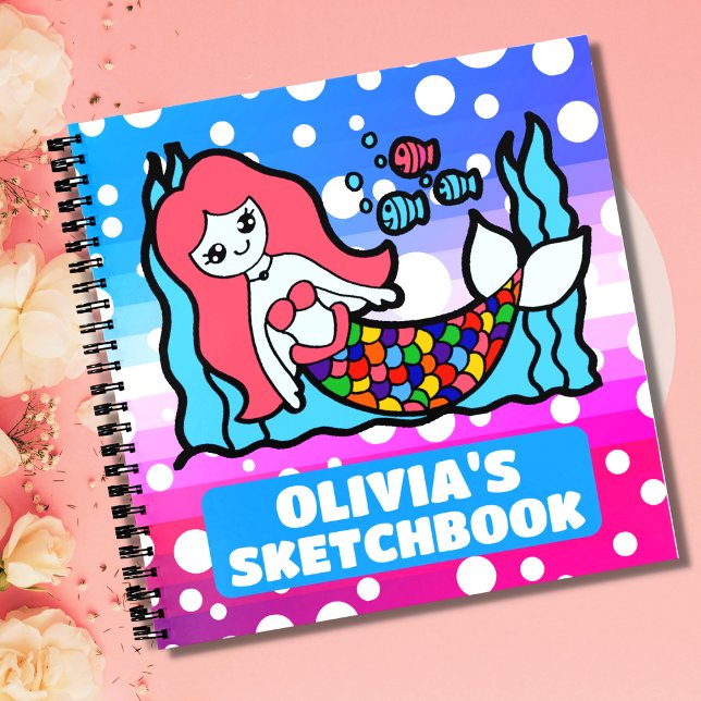 Magisches Mermaid Personalisiert Kids Sketchbook Notizbuch (Von Creator hochgeladen)