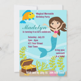 Magisches Mermaids Pool-Party Einladung