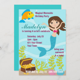 Magisches Mermaids Pool-Party Einladung