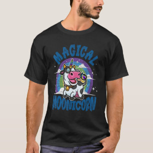 Magisches Moonicorn Einhorn für Männer Frauen Kuh T-Shirt