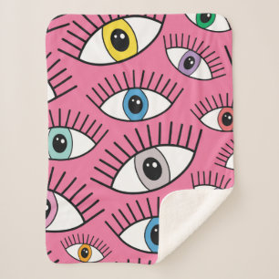 Magisches Muster mit bunten Augen. Mystischer Hint Sherpadecke