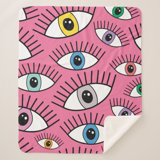 Magisches Muster mit bunten Augen. Mystischer Hint Sherpadecke (Vorderseite)