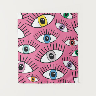 Magisches Muster mit bunten Augen. Mystischer Hint Wandteppich