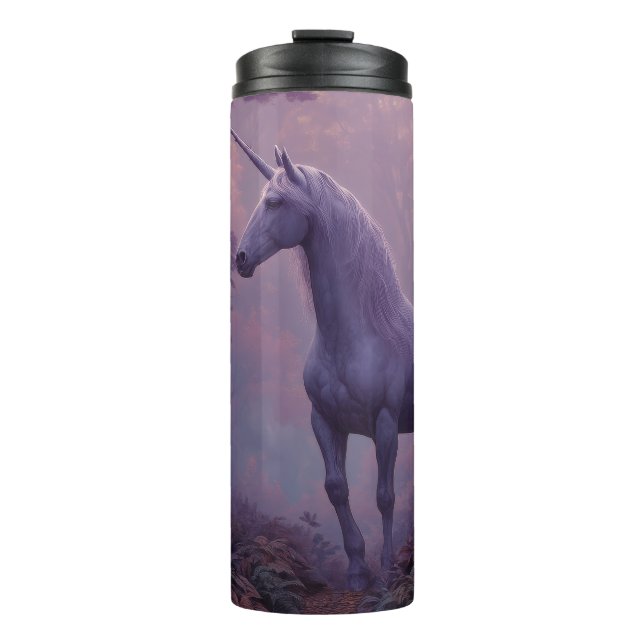 Magisches mystisches Einhorn im verzauberten Walds Thermosbecher (Vorderseite)