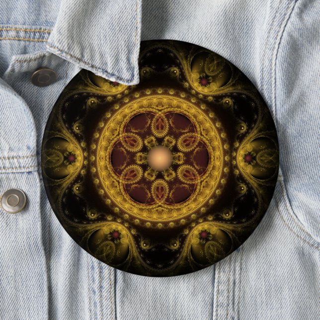 Magisches mystisches Fraktal-Muster Mandala Button (Beispiel)