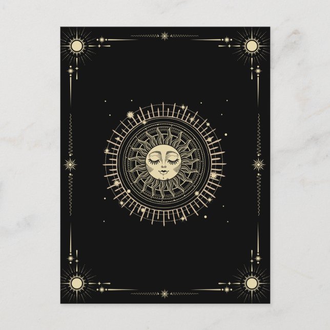 Magisches mystisches Tarot boho sun Postkarte (Vorderseite)