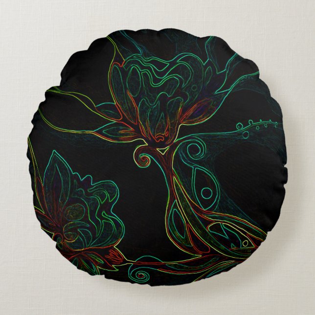 Magisches Nachtkissen Rundes Kissen (Vorderseite)