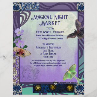 Magisches Nachtmarkt-Event-Flyer Briefbogen