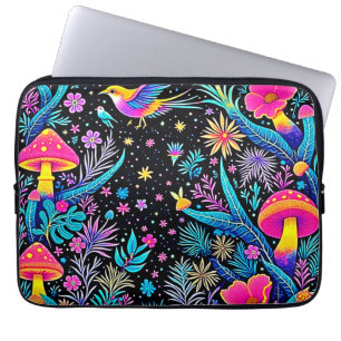 Magisches Neon Forest Night Traumdesign Laptopschutzhülle