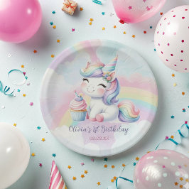 Magisches Niedliches Einhorn Rainbow Geburtstag Pappteller