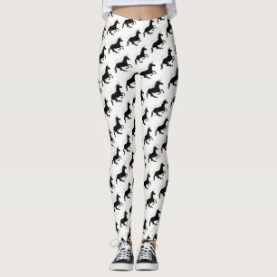 Magisches Niedliches Einhornmuster Schwarz und Wei Leggings