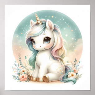 Magisches Niedliches Kawaii Einhorn Kinderzimmer K Poster
