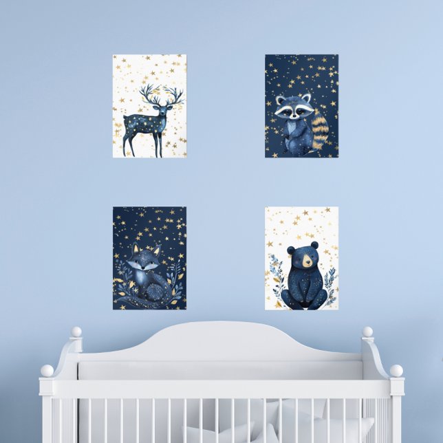 Magisches Night Sky Woodland Animal Print Set (Von Creator hochgeladen)