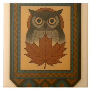 Magisches Owl-Design mit verblasstem Look Fliese