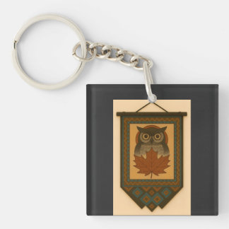 Magisches Owl-Design mit verblasstem Look Schlüsselanhänger
