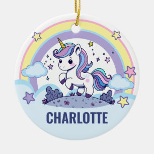 Magisches Pastell-Einhorn-Kundenspezifisch Keramik Ornament