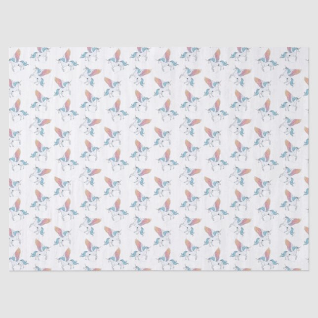 Magisches Pegasus-Einhorn-Muster Seidenpapier (Vorderseite)