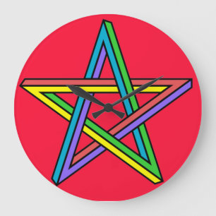 Magisches Pentagramm Poster Große Wanduhr