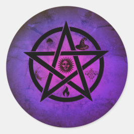 Magisches Pentagramm Runder Aufkleber
