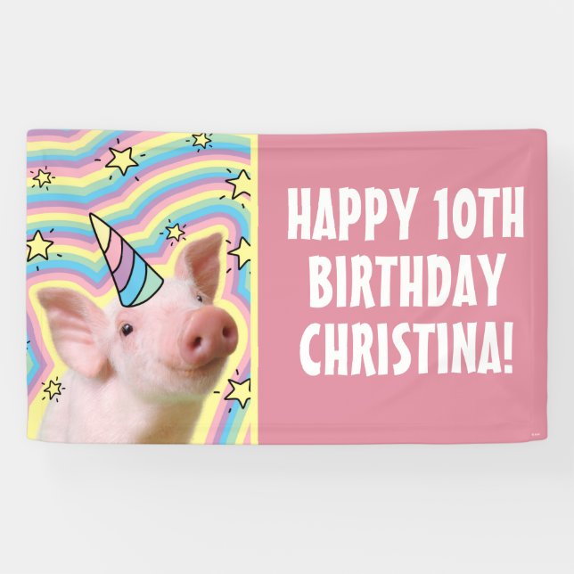 Magisches Piglet Unicorn Banner (Horizontal)
