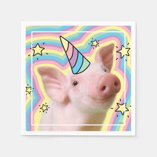 Magisches Piglet Unicorn Serviette (Vorderseite)