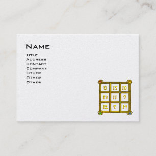 MAGISCHES QUADRAT 33 ,Schwarz-Weiß-Perlmutt-Papier Visitenkarte