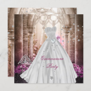 Magisches Quinceanera 15. Rosa Prinzessin Party Einladung