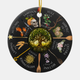 Magisches Rad des Jahres Keramik Ornament