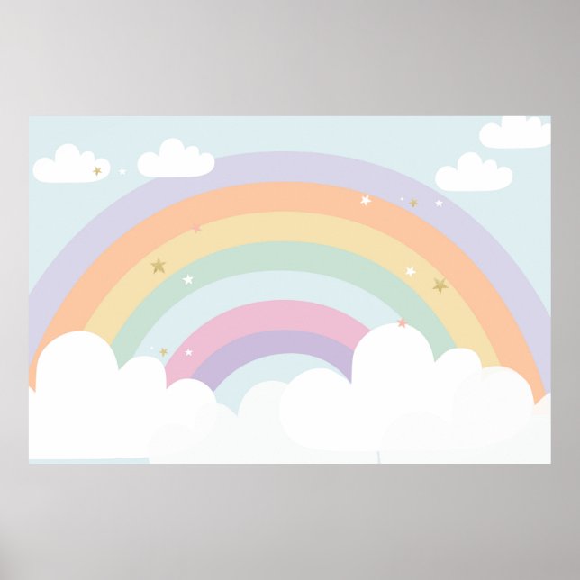 MAGISCHES Rainbow-BURTSTAGES-HINTERGRUND Poster (Vorne)