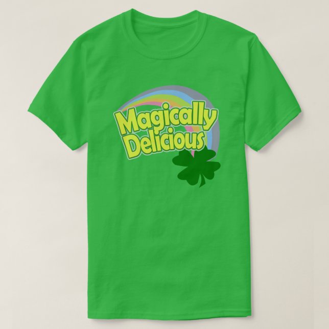 Magisches Rainbow-Kleeblatt T-Shirt (Design vorne)