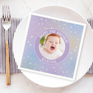 Magisches Rainbow Little Stars Kindergeburtstag Fo Serviette